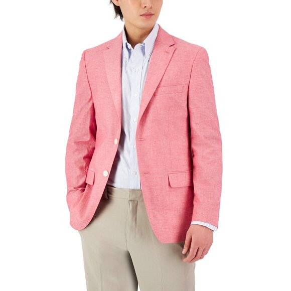TOMMY HILFIGER Men's Modern-Fit Cotton Sport Coat Rose $295 B4HP